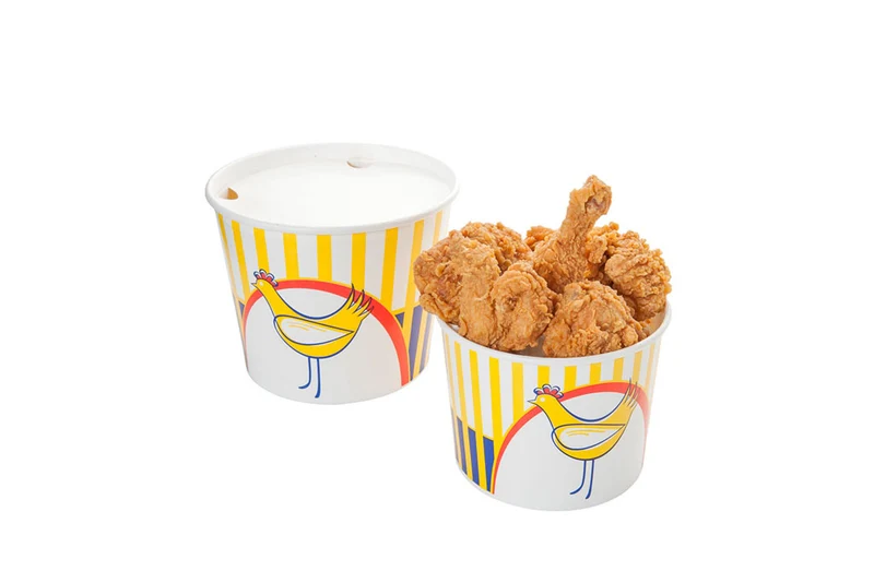 Hähncheneimer + Deckel, Chicken Bucket, bedruckt, Karton, 5100 ml, 16 x 21 cm Ø22,5 cm